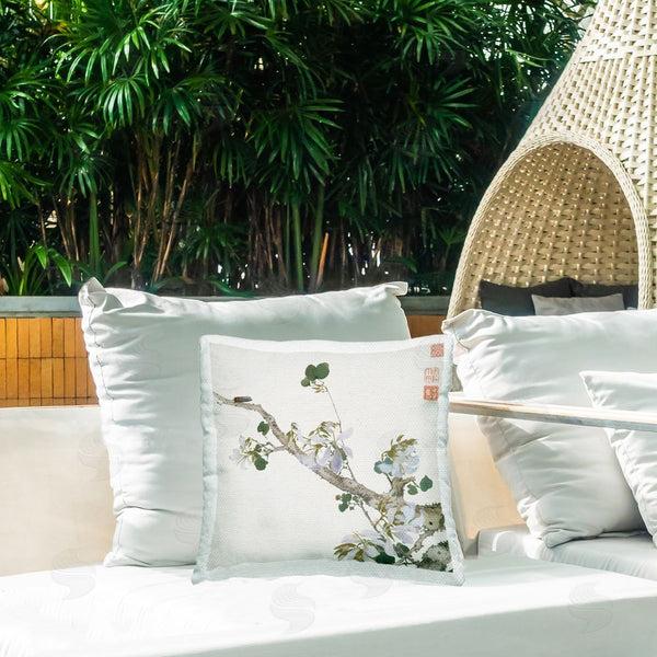 Stupell Industries Ju Lian | Classic Flower Branch Printed Throw Pillow