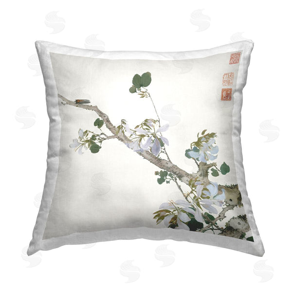 stupell industries Ju Lian | Classic Flower Branch Printed Throw Pillow