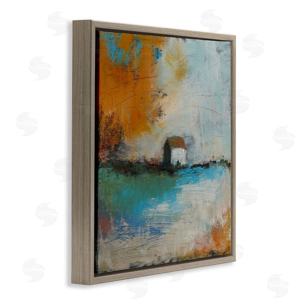 Stupell Industries Judi Bagnato | Abstract Country Farmhouse Landscape Orange Blue Sky Wall Art