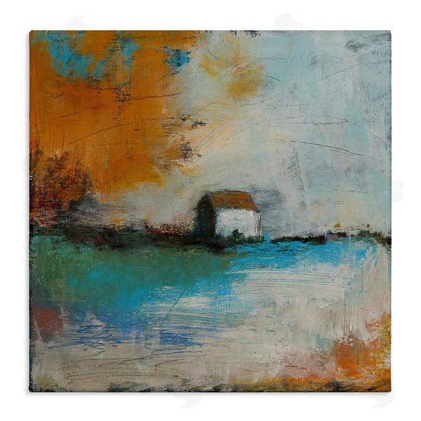 stupell industries Judi Bagnato | Abstract Country Farmhouse Landscape Orange Blue Sky Wall Art