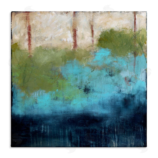 stupell industries Judi Bagnato | Forest Floor River Abstraction Blue Green Brown Wall Art