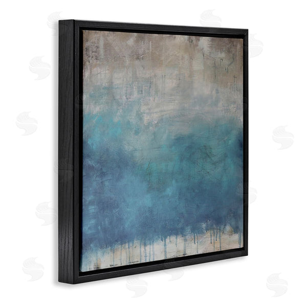 Stupell Industries Judi Bagnato | Paint Drip Hatched Blue Abstract Modern Ombre Wall Art