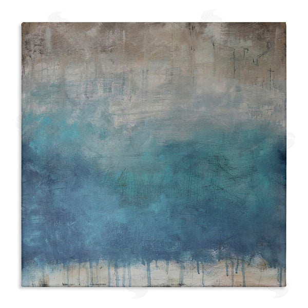 stupell industries Judi Bagnato | Paint Drip Hatched Blue Abstract Modern Ombre Wall Art