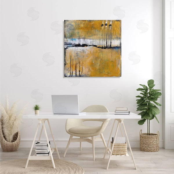 Stupell Industries Judi Bagnato | Urban Yellow Black Paint Abstraction Industrial Shapes Wall Art