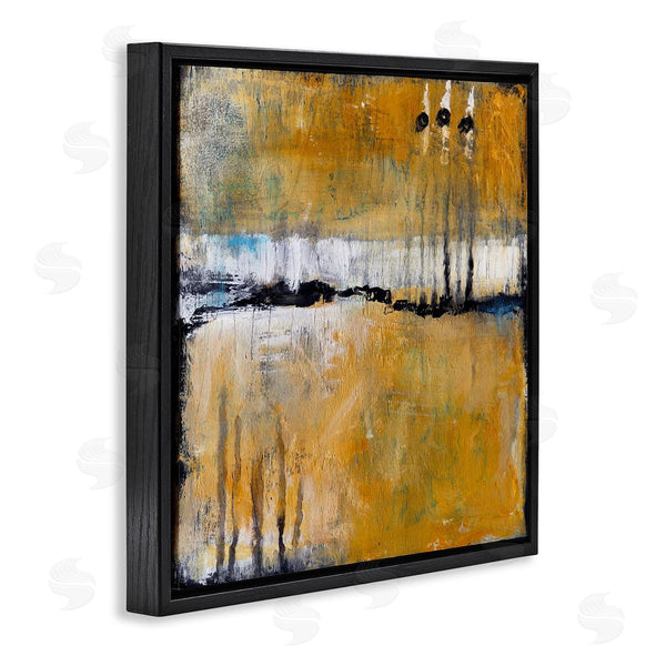 Stupell Industries Judi Bagnato | Urban Yellow Black Paint Abstraction Industrial Shapes Wall Art