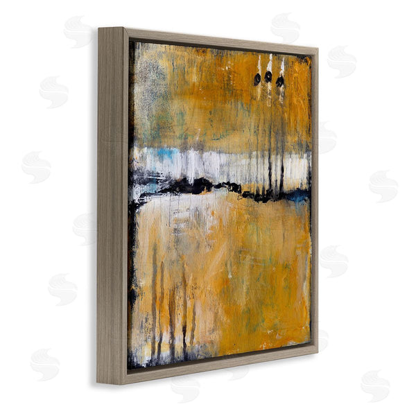 Stupell Industries Judi Bagnato | Urban Yellow Black Paint Abstraction Industrial Shapes Wall Art