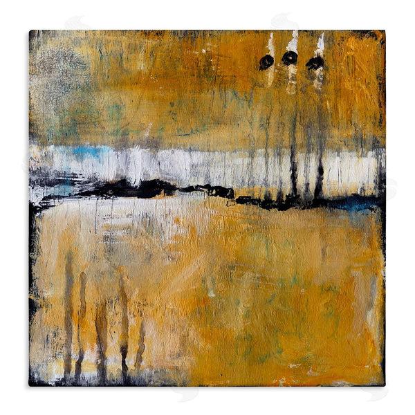 stupell industries Judi Bagnato | Urban Yellow Black Paint Abstraction Industrial Shapes Wall Art