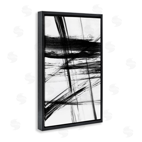 Stupell Industries Judith Shapiro | Minimal Black Streaks On White