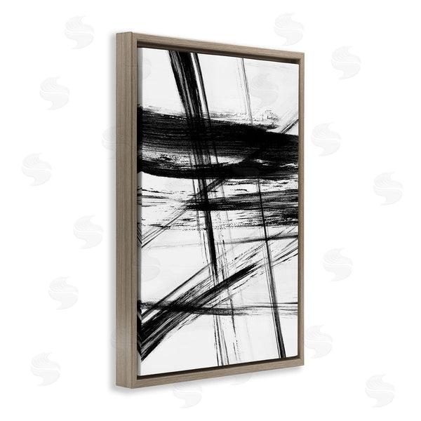 Stupell Industries Judith Shapiro | Minimal Black Streaks On White