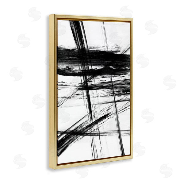 Stupell Industries Judith Shapiro | Minimal Black Streaks On White