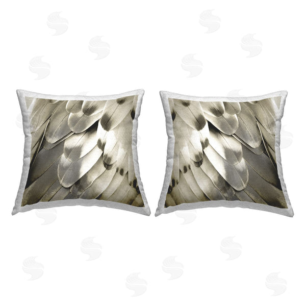 Stupell Industries Julia Bosco | Feather Details Bird Wings Printed Throw Pillow Set