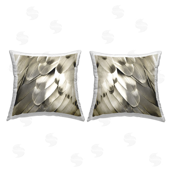 stupell industries Julia Bosco | Feather Details Bird Wings Printed Throw Pillow Set
