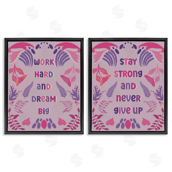 Stupell Industries Julia Frost | Purple Motivational Work Hard