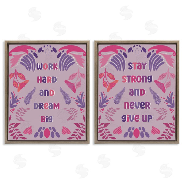 Stupell Industries Julia Frost | Purple Motivational Work Hard