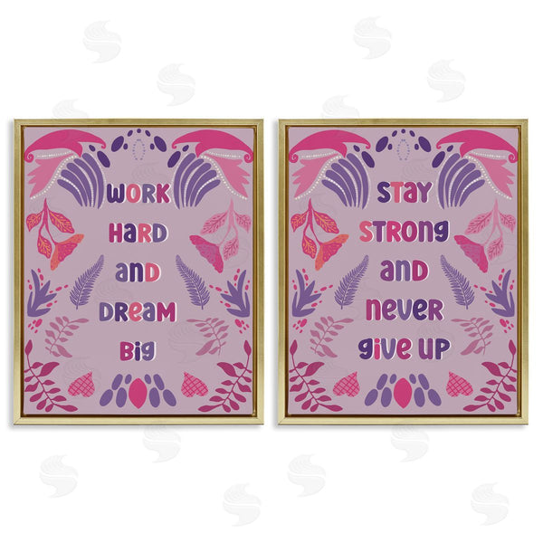 Stupell Industries Julia Frost | Purple Motivational Work Hard