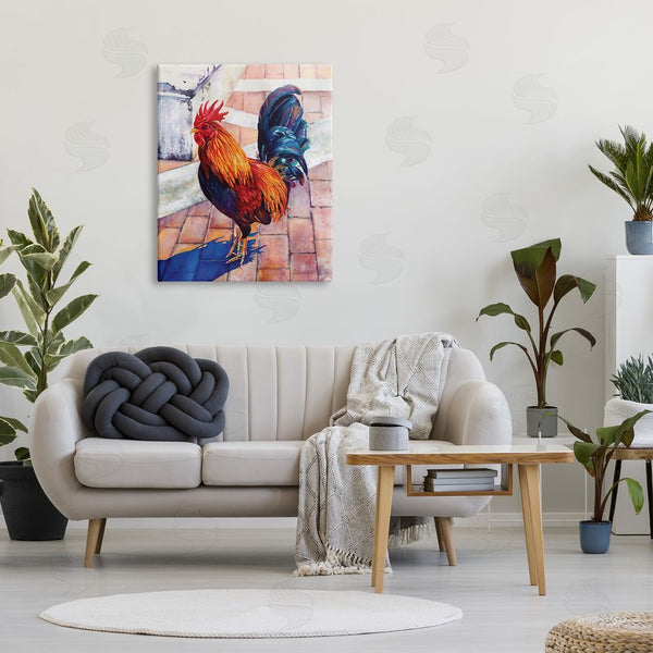 Stupell Industries Julia McGrath | Rooster Standing On Bricks Wall Art