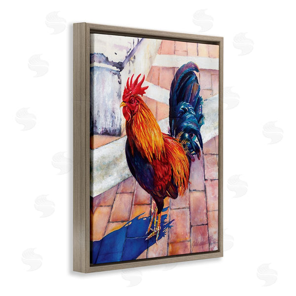 Stupell Industries Julia McGrath | Rooster Standing On Bricks Wall Art