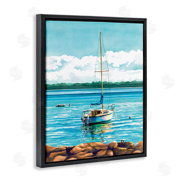 Stupell Industries Julia McGrath | Sailboat Rocky Shoreline Wall Art