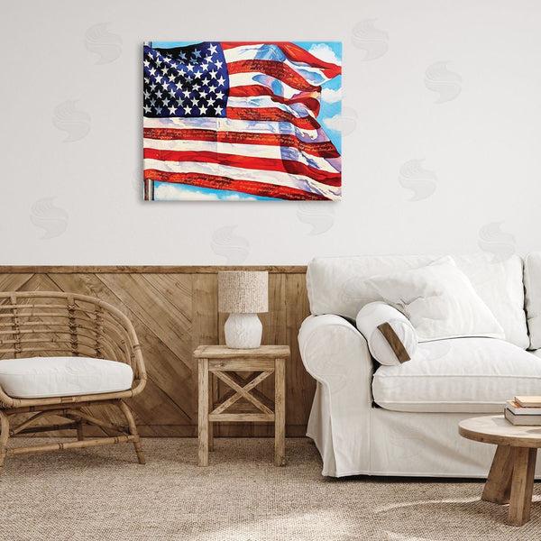 Stupell Industries Julia McGrath | Windblown American Flag Wall Art