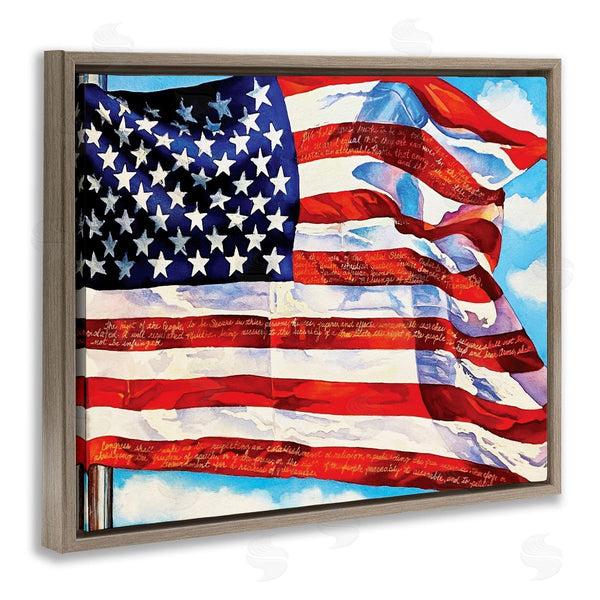 Stupell Industries Julia McGrath | Windblown American Flag Wall Art