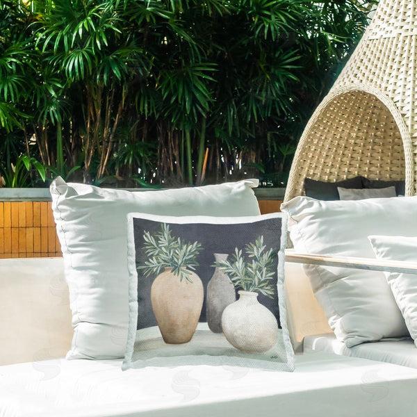 Stupell Industries Julia Purinton | Botanical Pottery Vessels Printed Throw Pillow