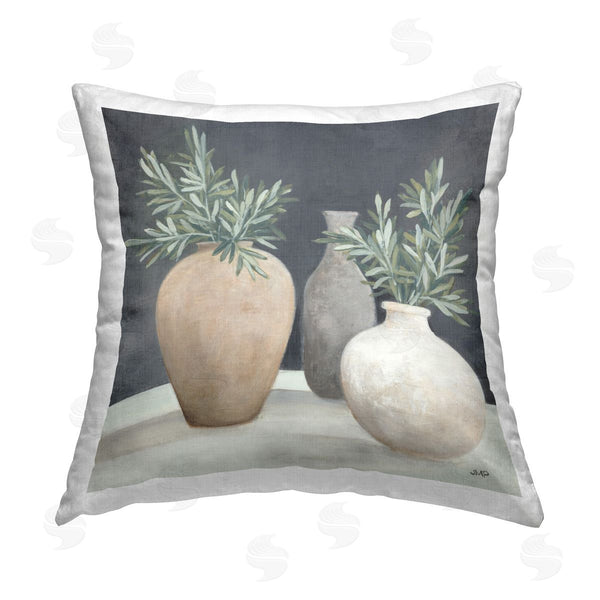 stupell industries Julia Purinton | Botanical Pottery Vessels Printed Throw Pillow