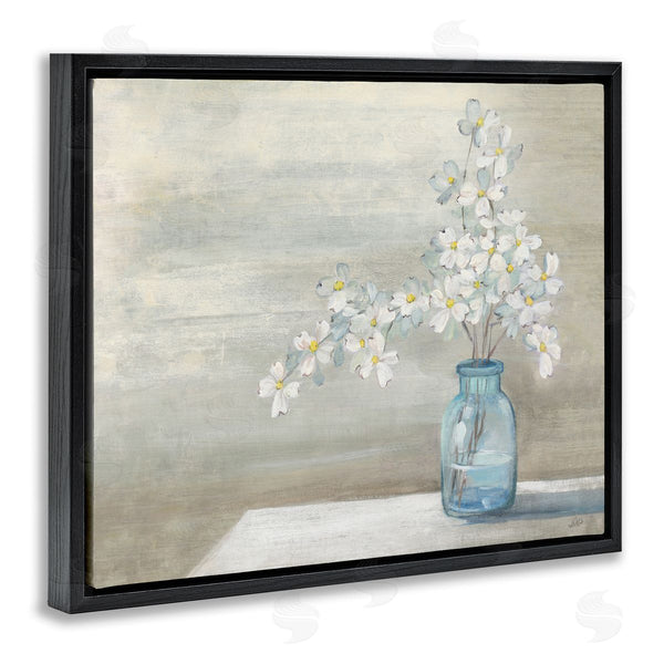 Stupell Industries Julia Purinton | Classic Dogwood White Florals Blue Jar Country Flowers Wall Art