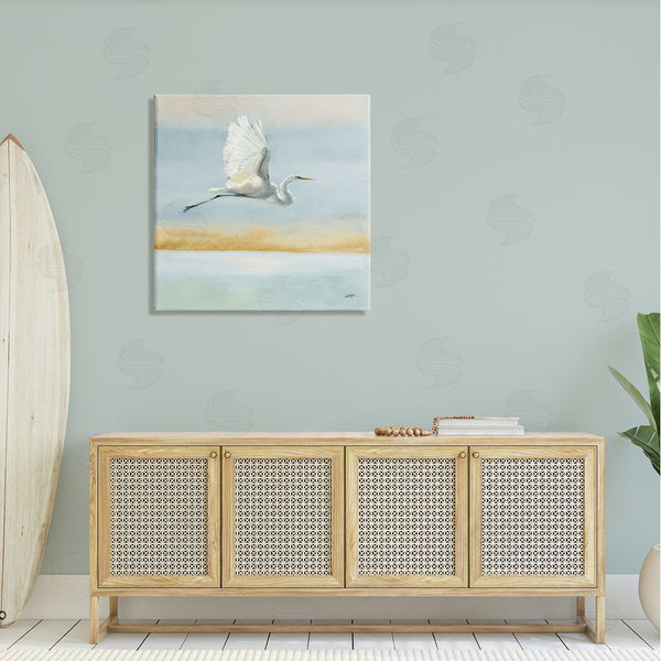 Stupell Industries Julia Purinton | Egret Bird Flying Ocean Breeze Wall Art
