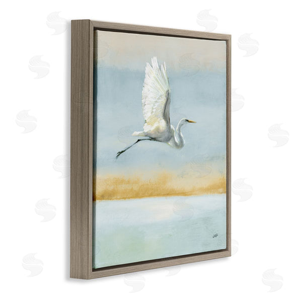 Stupell Industries Julia Purinton | Egret Bird Flying Ocean Breeze Wall Art