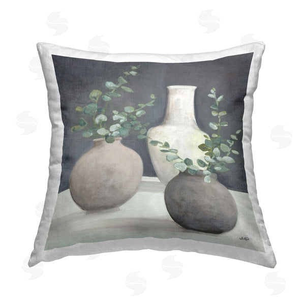stupell industries Julia Purinton | Fresh Floral Vessels Printed Throw Pillow