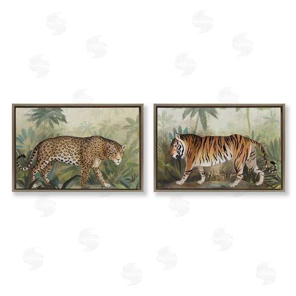 Stupell Industries Julia Purinton | Jaguar & Tiger Jungle Scene Wall Art