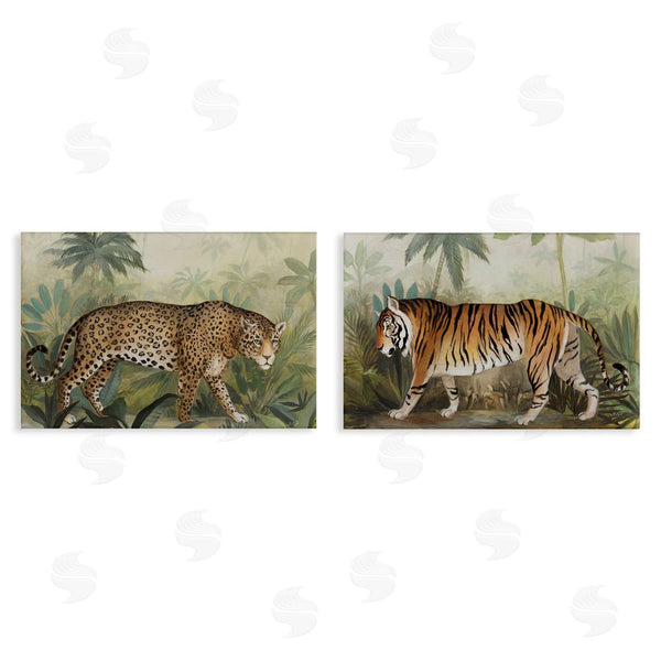 stupell industries Julia Purinton | Jaguar & Tiger Jungle Scene Wall Art