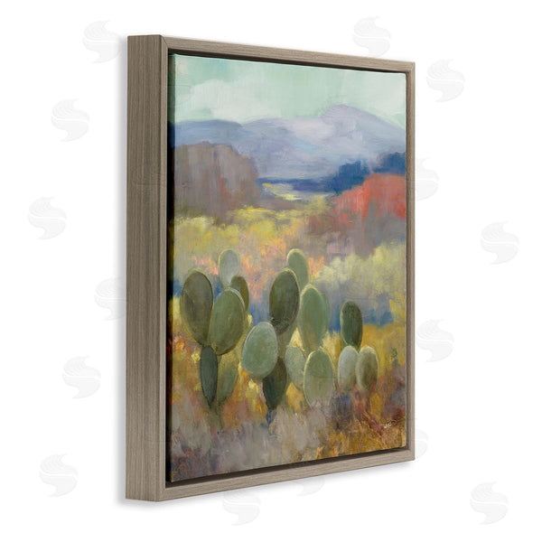 Stupell Industries Julia Purinton | Prickly Pear Cactus Plant Soft Desert Canyon Landscape Wall Art