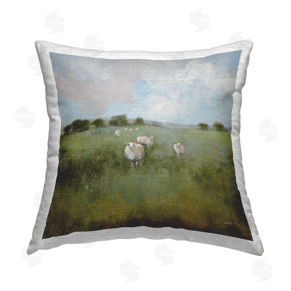 Stupell Industries Julia Purinton | Quiet Pasture With Sheep Printed Throw Pillow