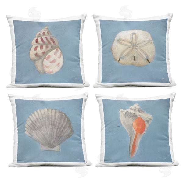 Stupell Industries Julia Purinton | Soft Sea Shell Collection Printed Throw Pillow Set