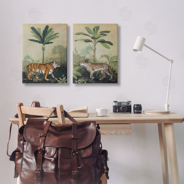 Stupell Industries Julia Purinton | Tiger Cheetah Jungle Forest Wall Art