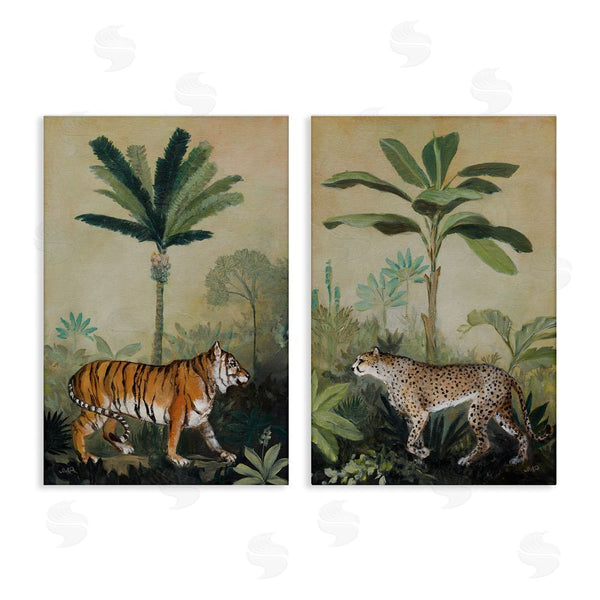 stupell industries Julia Purinton | Tiger Cheetah Jungle Forest Wall Art