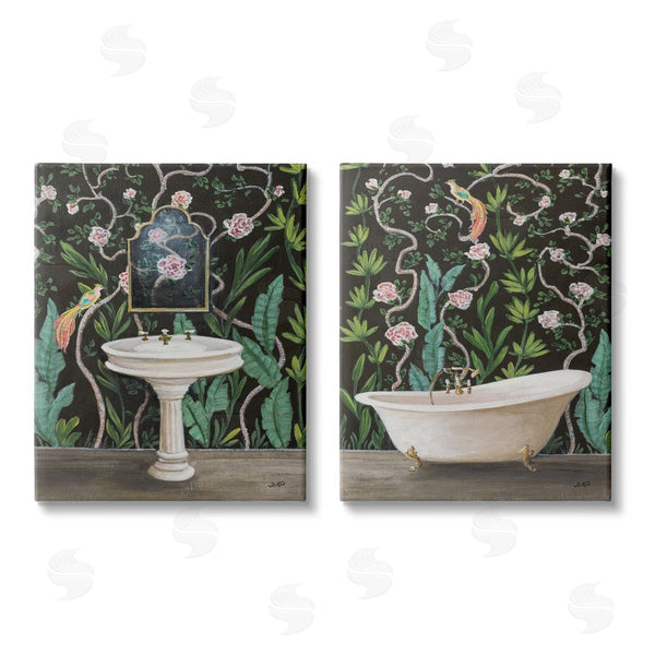 stupell industries Julia Purinton | Tropical Patterned Bathroom Wall Art