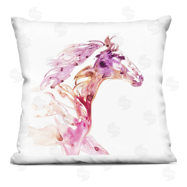 stupell industries Julie Chapman | Galloping Horse Purple Modern Swirl Printed Throw Pillow