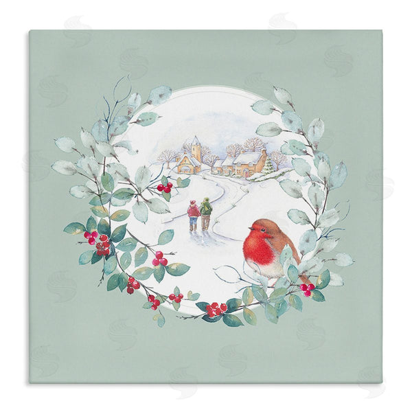 stupell industries Julie Clay | Winter Scene with Border Wall Art