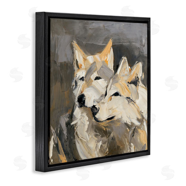 Stupell Industries Julie Denise | Cuddling Wolf Pair Wall Art