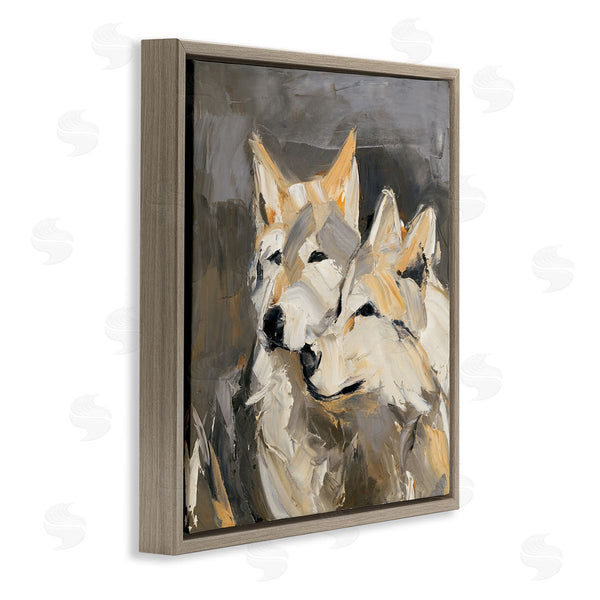 Stupell Industries Julie Denise | Cuddling Wolf Pair Wall Art