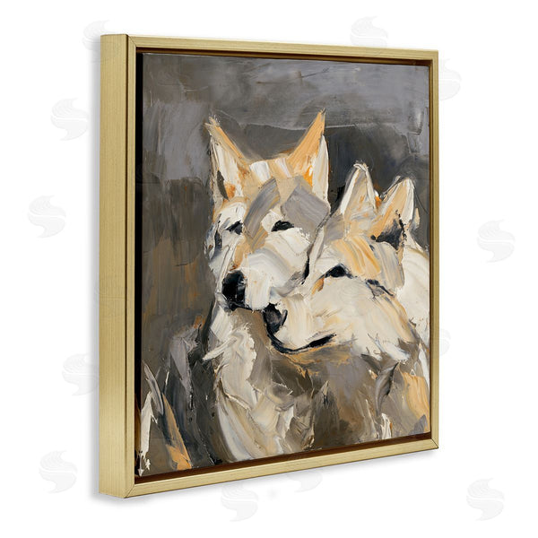 Stupell Industries Julie Denise | Cuddling Wolf Pair Wall Art