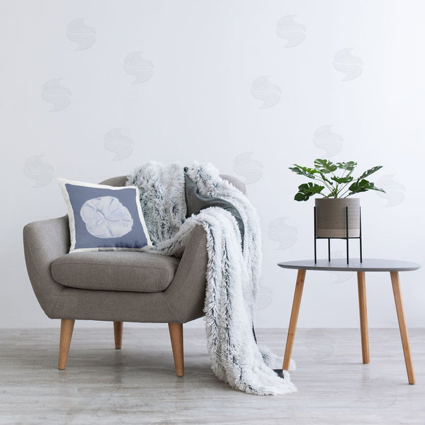 Stupell Industries Julie DeRice | Abstract Blue Sand Dollar Printed Throw Pillow