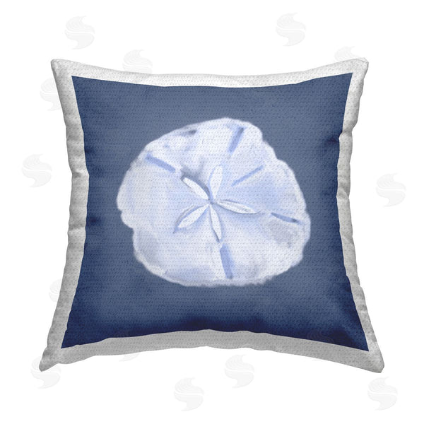 Stupell Industries Julie DeRice | Abstract Blue Sand Dollar Printed Throw Pillow