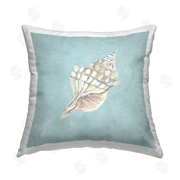 Stupell Industries Julie DeRice | Abstract Conch On Blue Printed Throw Pillow