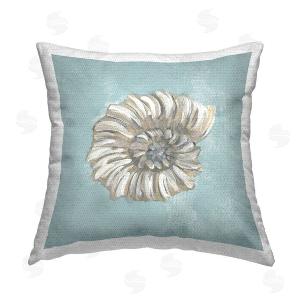 Stupell Industries Julie DeRice | Abstract Nautilus On Blue Printed Throw Pillow