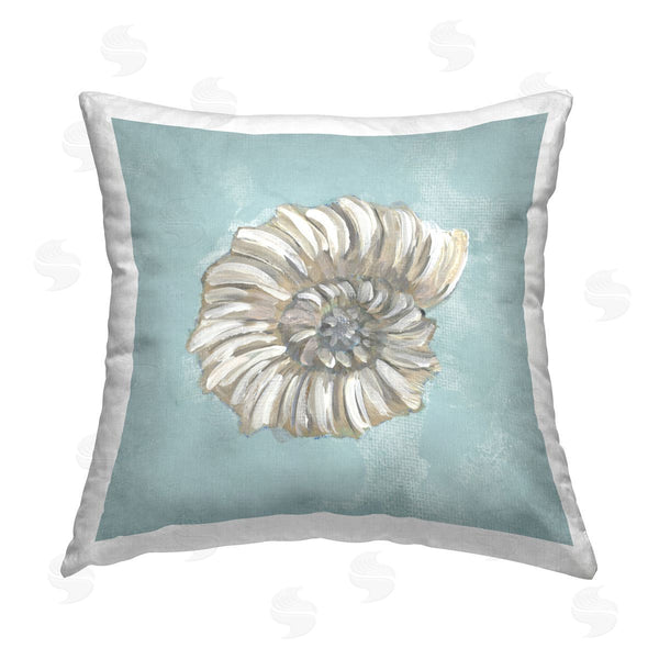 stupell industries Julie DeRice | Abstract Nautilus on Blue Printed Throw Pillow