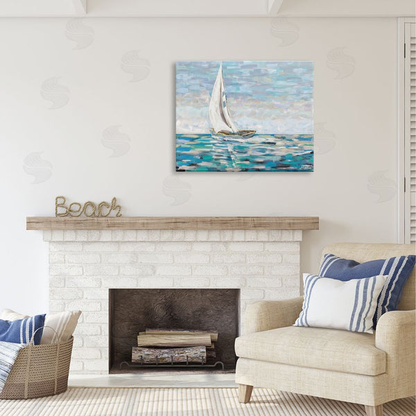 Stupell Industries Julie DeRice | Abstract Sailboat Painting Wall Art