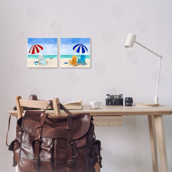 Stupell Industries Julie DeRice | Beach Chairs At Shore Summer Scene Wall Art
